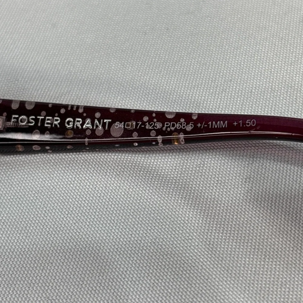 Foster Grant Reading Glasses +150 Red Glitter Polka‎ Dot Frame Stylish Readers